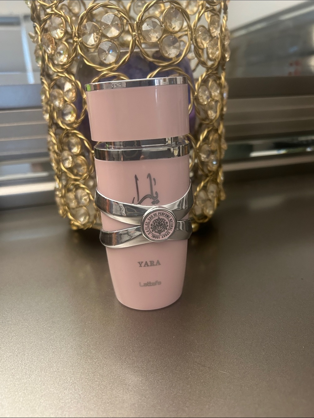 YARA Pink Travel Perfume Atomizer with Silver Trim